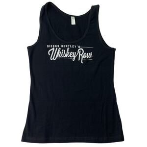 American Apparel Womens Medium Dierks Bentley's Whiskey Row Black White Tank Top